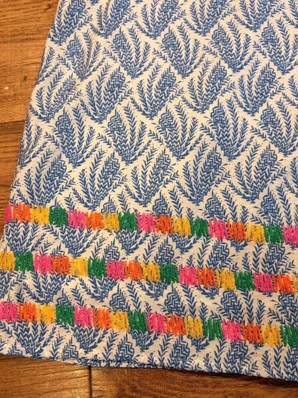 THML Blue & White Printed Halter Dress with Rainbow Embroidery - Picture 7 of 15